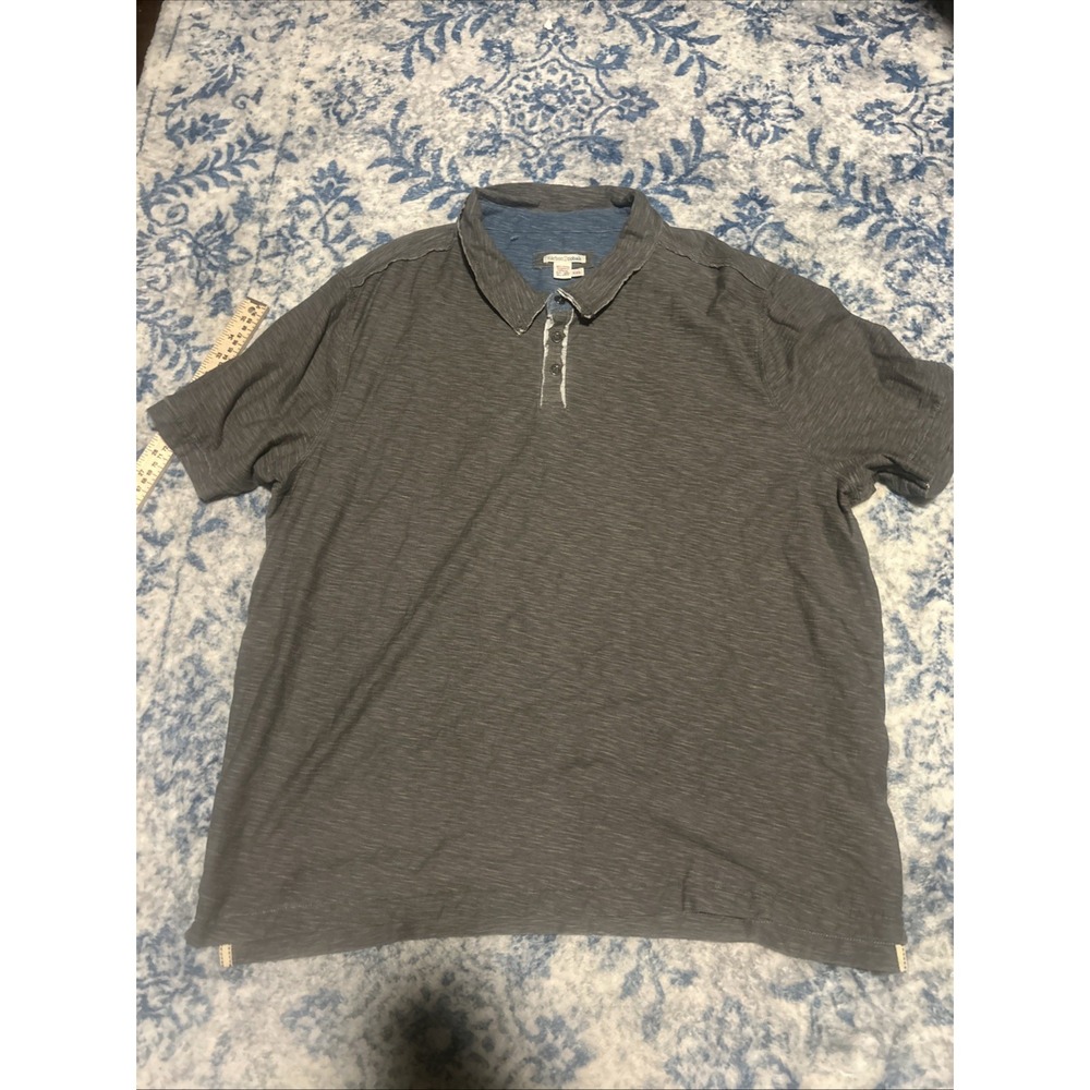 Carbon 2 Cobalt Polo Shirt Mens 2XL Blue gray Contrast Collar Cotton Outdoors
